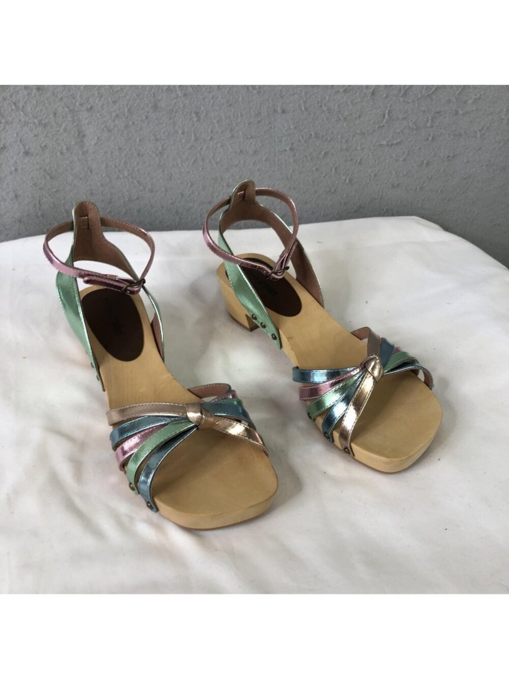 Jeffrey Campbell Sandals Womens Size 9 Multicolor Leather Strappy Ankle Strap